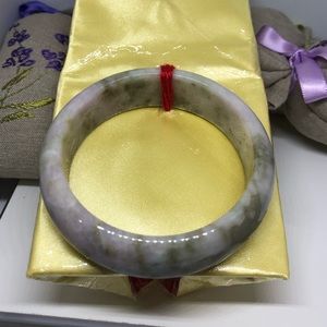 Lavender Brown Leopard Pattern Jade 56.6mm